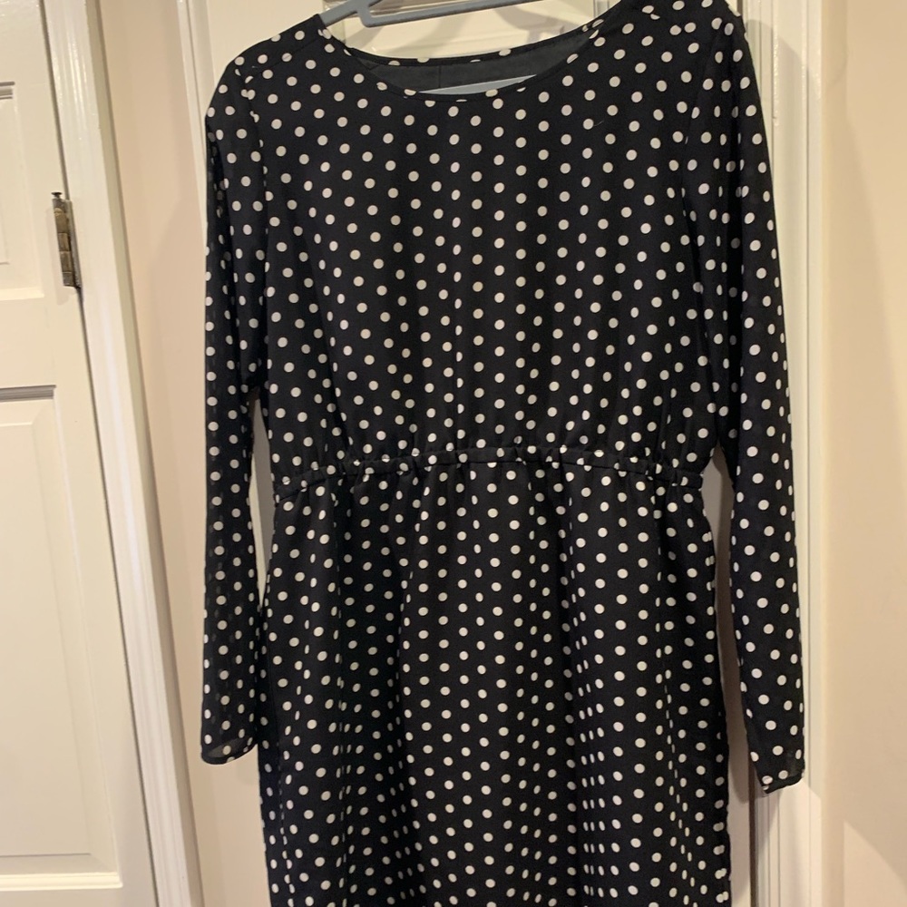 Polka dot J Crew chiffon dress.  Size 12.